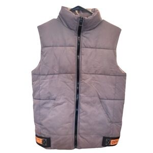 Kids Gray Outdoor Off white Puffer Vest Size 14-16 XL
